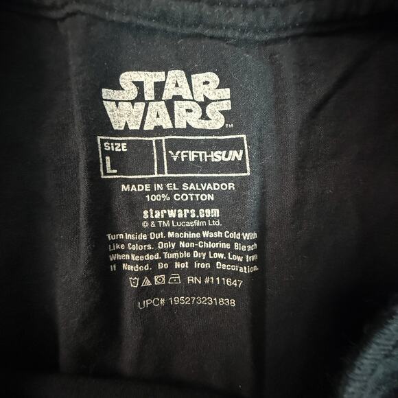 Star Wars Fifth Sun Baby Yoda Graphic Tee – Black Cotton Short Sleeve - Picture 4 of 5